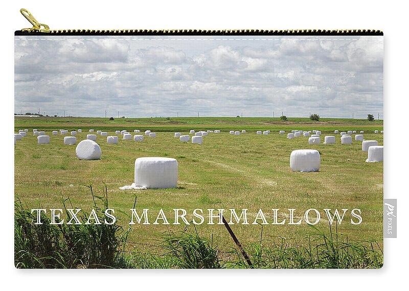 Harvest Zip Pouch featuring the photograph Texas Marshmallows by Steve Templeton