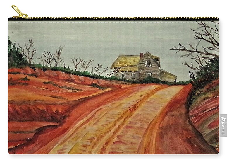 Art Zip Pouch featuring the painting Texoma Road by The GYPSY