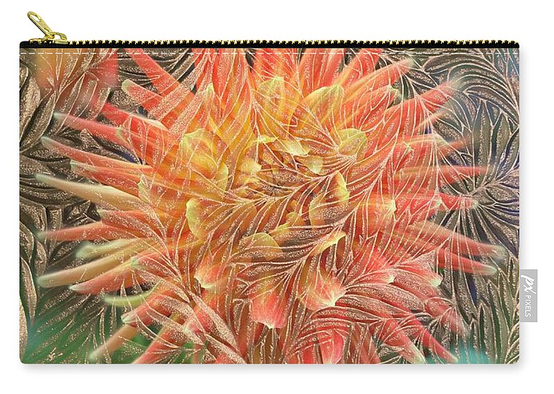 Floral Zip Pouch featuring the photograph Textured Paper and Floral Abstract Design by Jerry Abbott