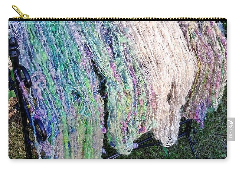 Textured Yarn Zip Pouch featuring the photograph Textured Yarn 1 by Charles and Melisa Morrison