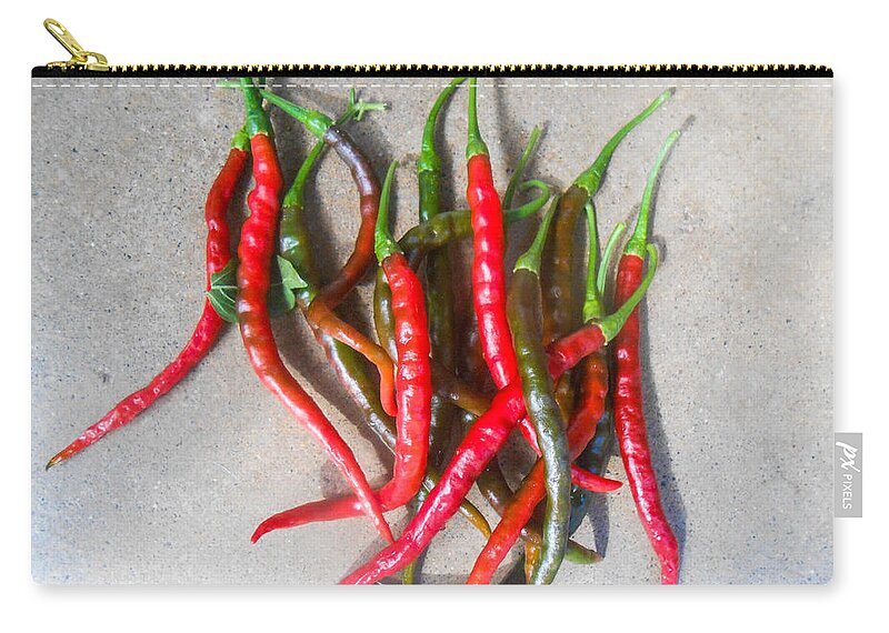 Thai Peppers Zip Pouch featuring the photograph Thai peppers by W Craig Photography