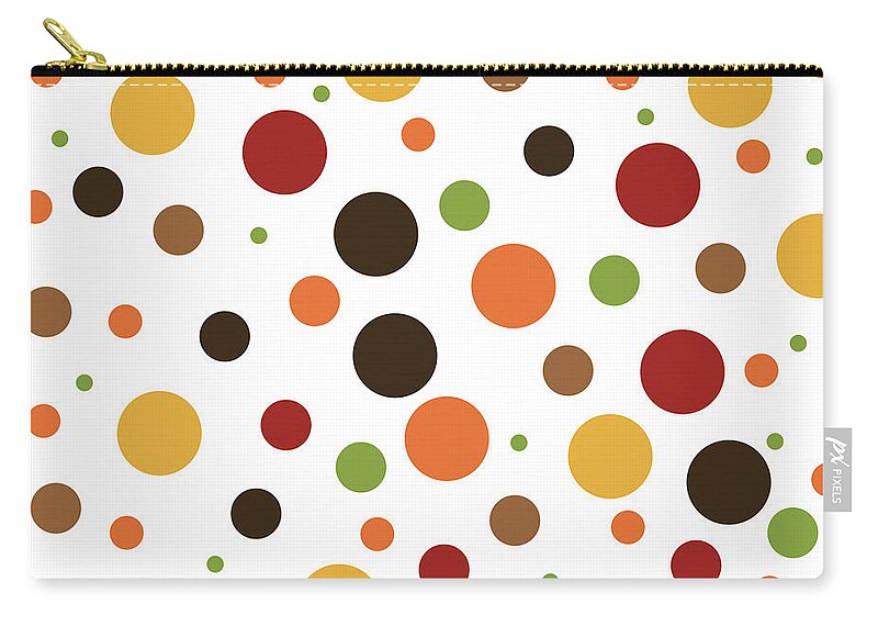 Thanksgiving Zip Pouch featuring the digital art Thanksgiving Polka Dots by Amelia Pearn