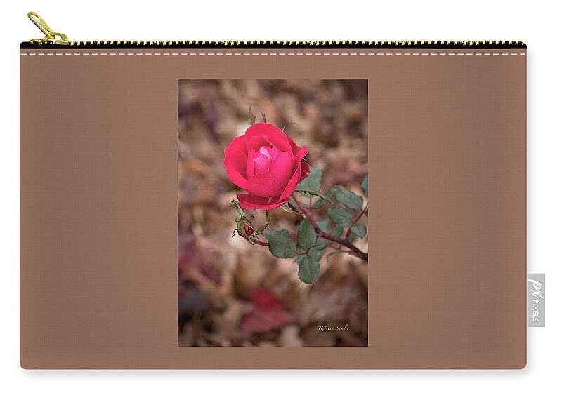 Rose Zip Pouch featuring the photograph Thanksgiving Rose by Rebecca Samler