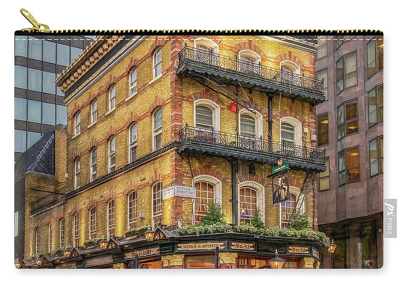 Prince Albert Zip Pouch featuring the photograph The Albert Pub, London by Marcy Wielfaert
