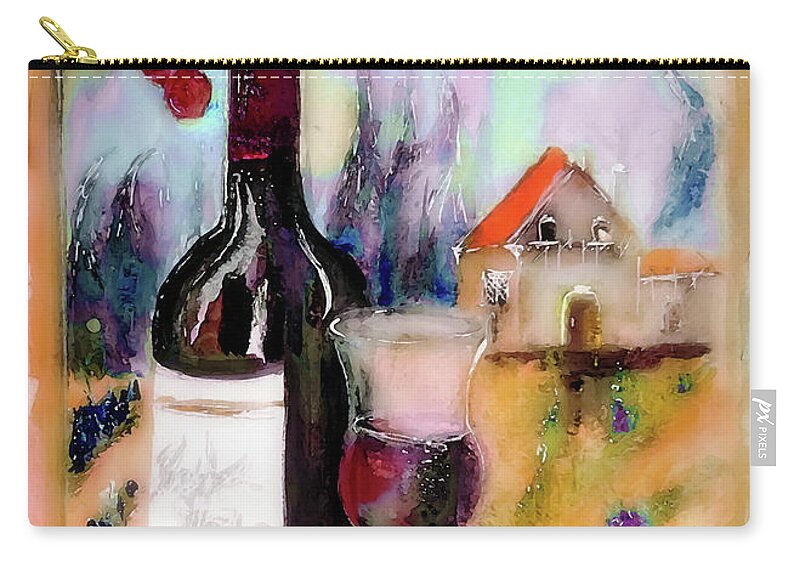 Vineyard Zip Pouch featuring the painting The Alcove Opening To The Vineyard House by Lisa Kaiser