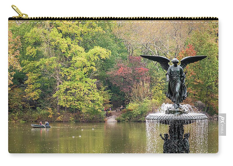 Autumn Zip Pouch featuring the photograph The Angel of the Waters by Cornelis Verwaal