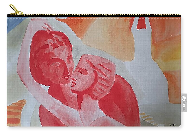 Masterpiece Paintings Zip Pouch featuring the painting The Archetypal Couple by Enrico Garff