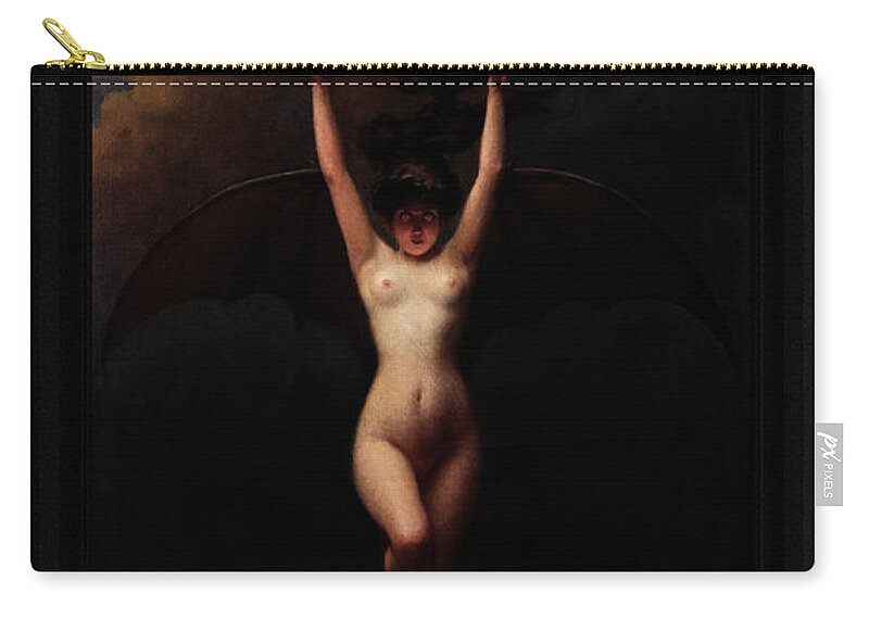 La Femme Chauve-souris Zip Pouch featuring the painting The Bat Woman by Albert Joseph Penot Old Masters Classical Art Reproduction by Rolando Burbon
