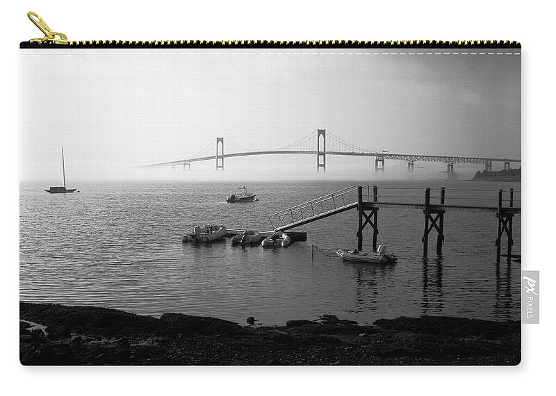 Bridge Zip Pouch featuring the photograph The Bay under fog by Jim Feldman