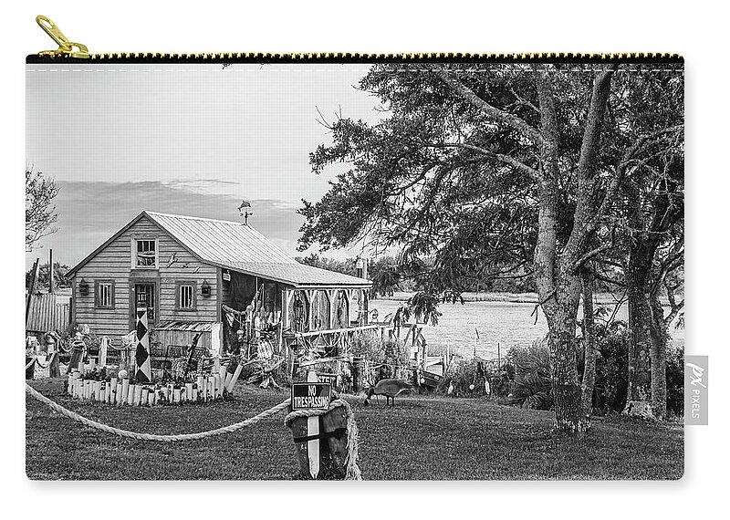Fish House Carry-all Pouch featuring the photograph The Beaufort North Carolina Fish House on Taylor's Creek by Bob Decker