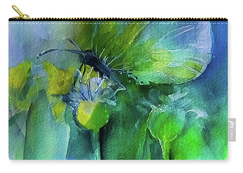 Butterfly Zip Pouch featuring the painting The Beautiful Life Of A Bug by Lisa Kaiser