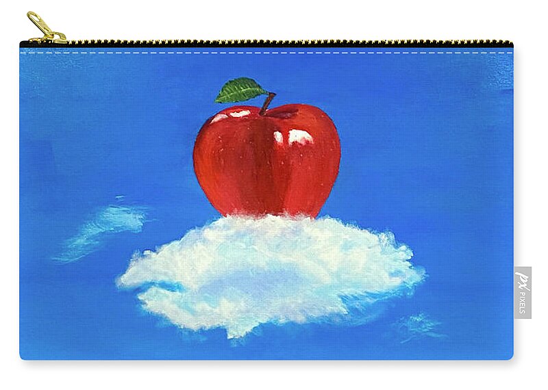 Apple In The Sky Zip Pouch featuring the painting An Apple A Day by Thomas Blood