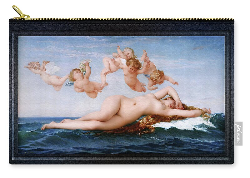 The Birth Of Venus Zip Pouch featuring the painting The Birth Of Venus by Alexandre Cabanel Remastered Xzendor7 Reproductions by Xzendor7