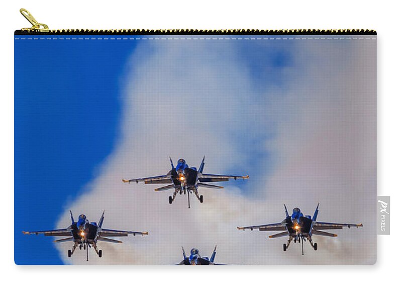 Top Gun Zip Pouch featuring the photograph The Blue Angels - U.S. Navy Flight Demonstration Squadron by Sam Antonio