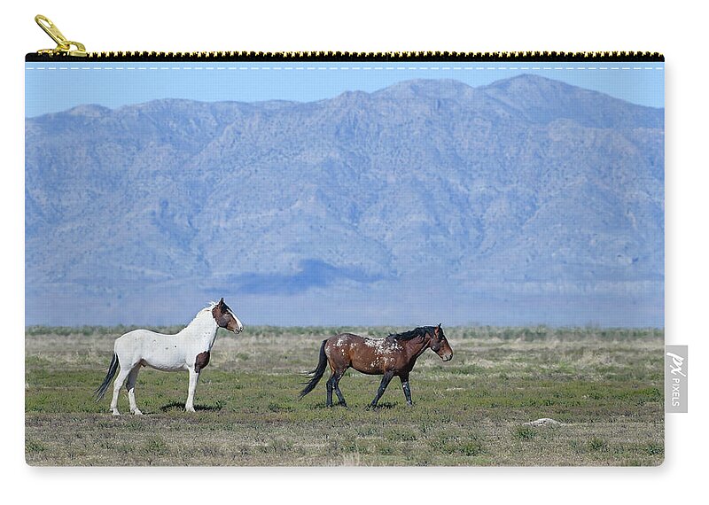 Horse Zip Pouch featuring the photograph The Blue Eyed Colt by Fon Denton