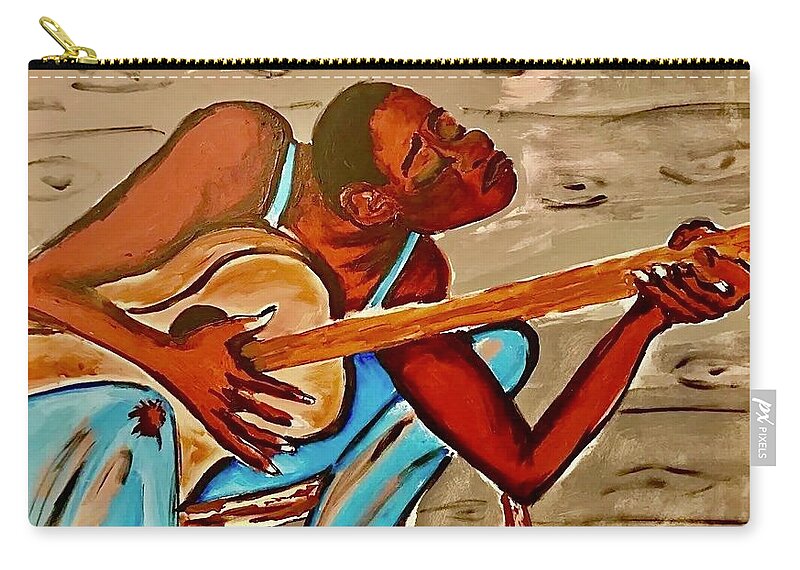  Carry-all Pouch featuring the painting The Blues by Angie ONeal