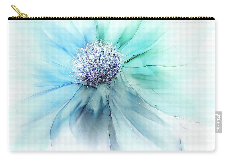 Flower Zip Pouch featuring the painting The Blues by Kimberly Deene Langlois