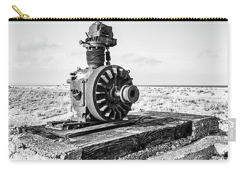 Winch Zip Pouch featuring the photograph The boat winch mono by Steev Stamford