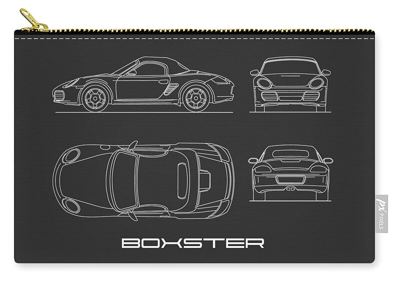 Porsche Zip Pouch featuring the photograph The Boxster Blueprint by Mark Rogan