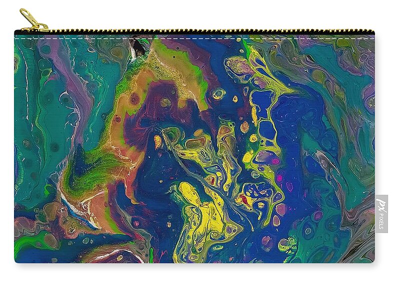 Abstract Zip Pouch featuring the painting The Brain by Gena Herro