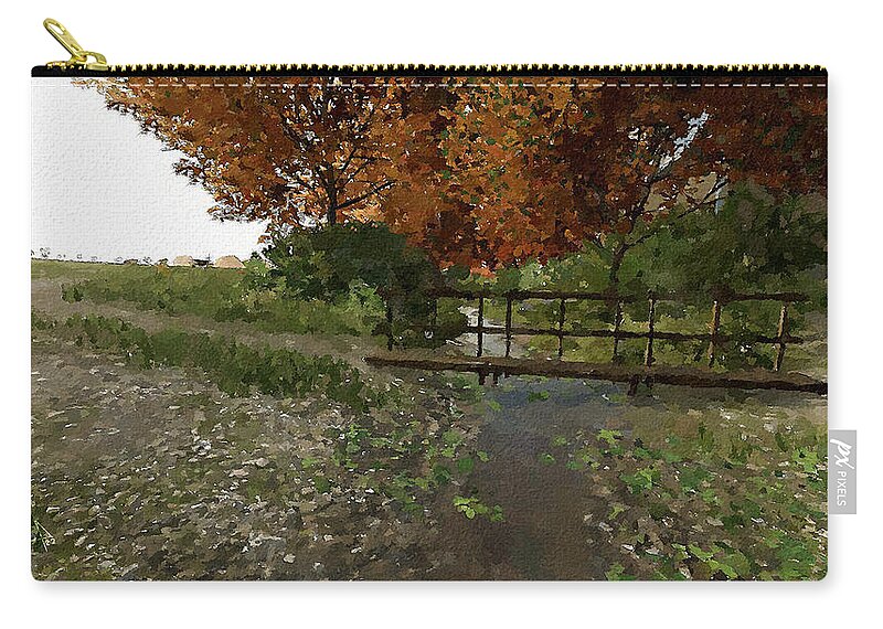 Bridge Zip Pouch featuring the painting The Bridge by Charlie Roman