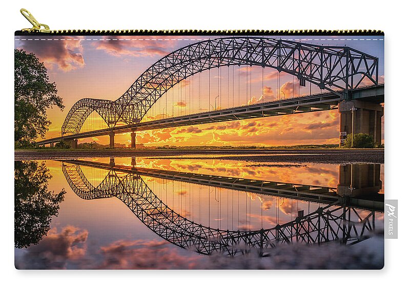 Birthplace Of Rock 'n Roll Zip Pouch featuring the photograph The Bridge by Darrell DeRosia
