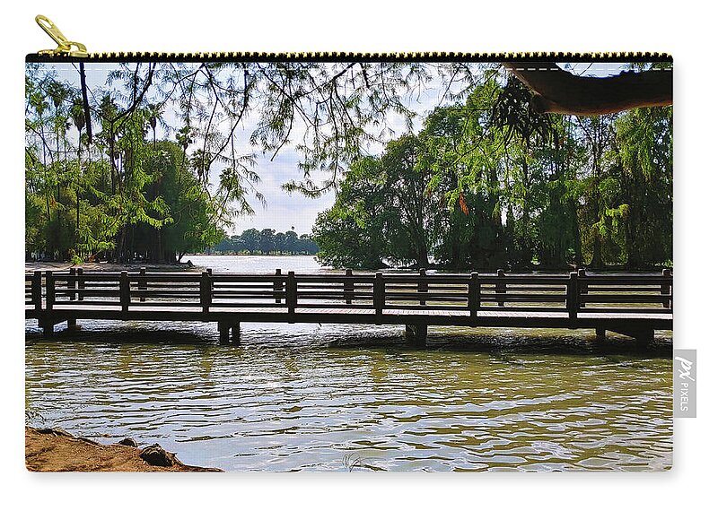 Lake Zip Pouch featuring the photograph The Bridge to Beyond by Marcus Jones