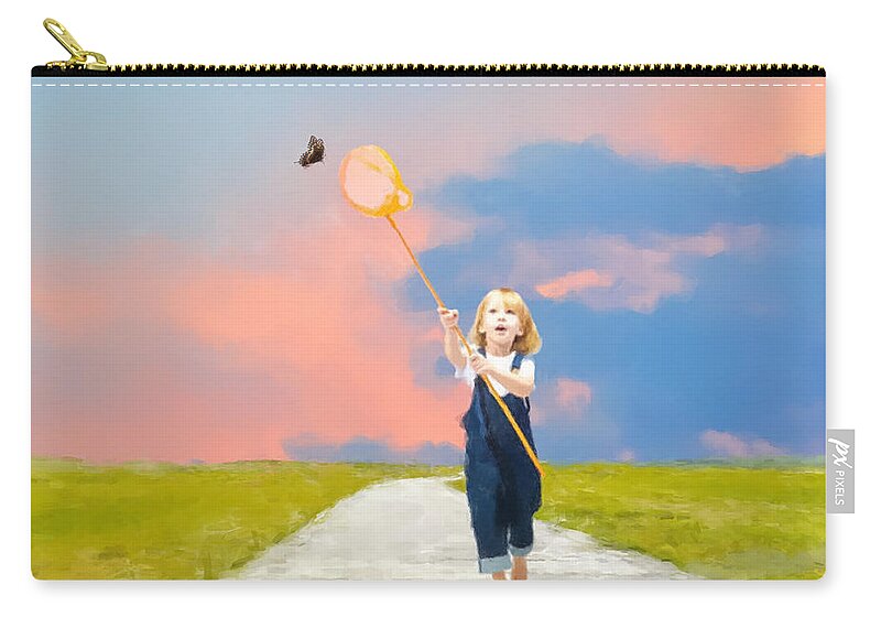  Zip Pouch featuring the painting The Butterfly Catcher by Gary Arnold