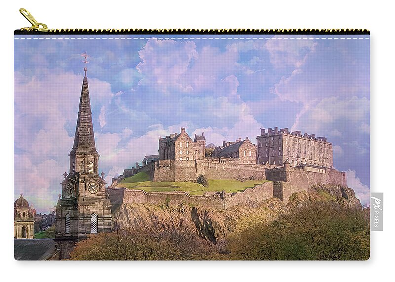 Castle Of Edinburgh Carry-all Pouch featuring the digital art The Castle of Edinburgh by SnapHappy Photos