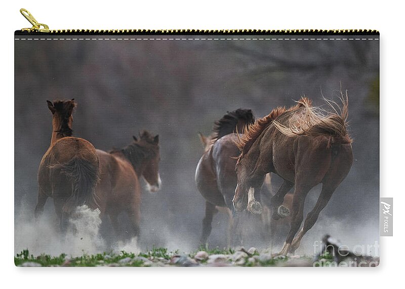 Stallion Zip Pouch featuring the photograph The Chase by Shannon Hastings