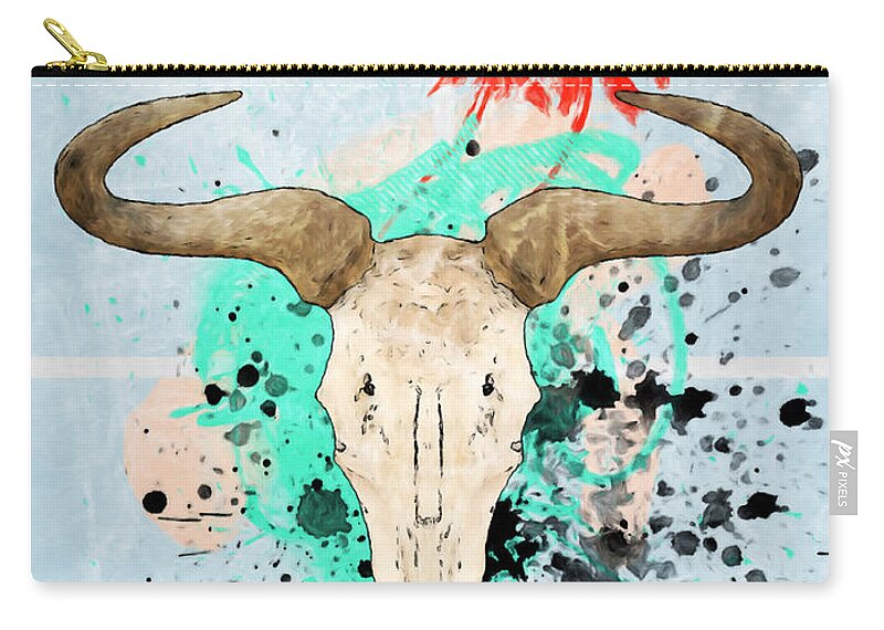 Skulls Zip Pouch featuring the painting The Chief II by Trask Ferrero