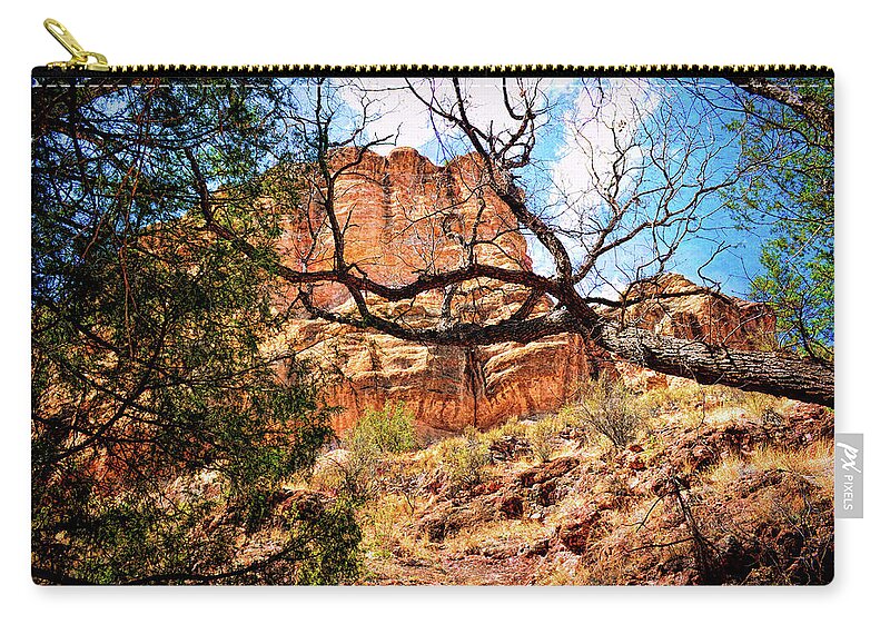 Silver City Zip Pouch featuring the photograph The Cliff by Segura Shaw Photography