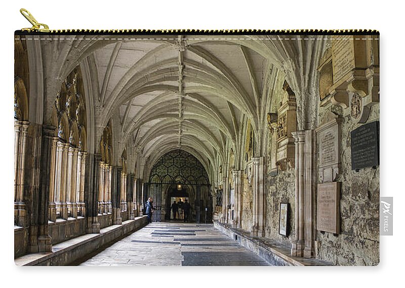 #westminster Abbey #cloister #gothic Architecture #medieval History #stonet Racery #ornate Carvings #peaceful Retreat #monks #contemplation #reflection #reading #meditation #historic Destination #london #architecturelegacy #historic Site #british Culture #uk.magazine #london.promotion Zip Pouch featuring the photograph The Cloister by Raymond Hill