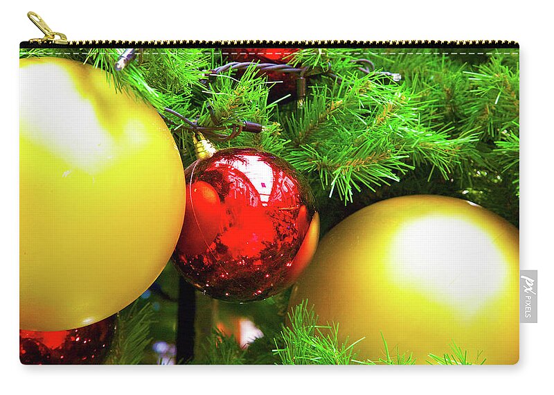 Ball Zip Pouch featuring the photograph The Colors of Christmas by Pheasant Run Gallery