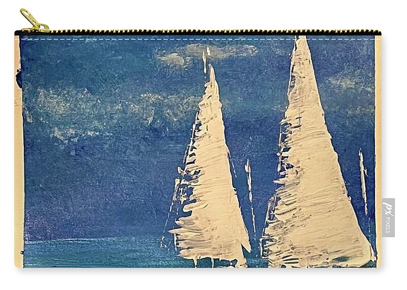 Boat Zip Pouch featuring the painting The Continuous Search by Alina Deica