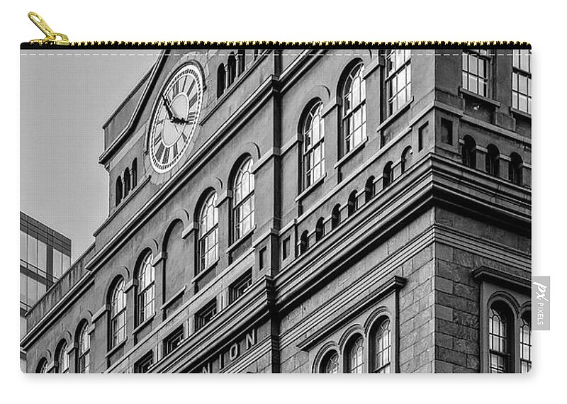 Cooper Union Carry-all Pouch featuring the photograph The Cooper Union BW by Susan Candelario