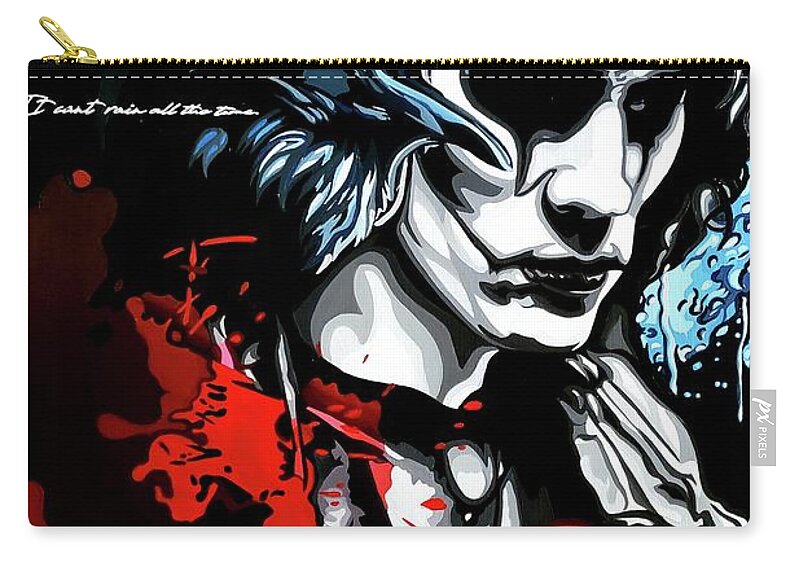 The Crow Zip Pouch featuring the painting The Crow by Victoria Glaittli