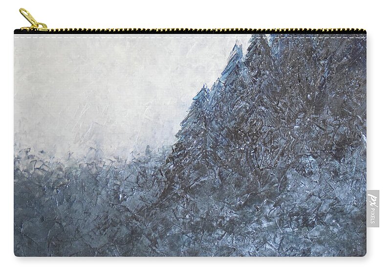 Mountain Zip Pouch featuring the painting The Dark Side of the Mountain by Alina Deica