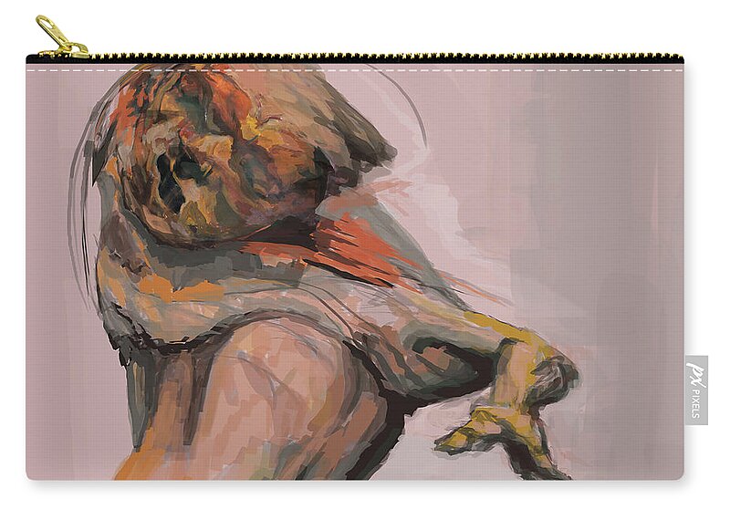 #deaf Zip Pouch featuring the digital art The Deaf Man 7 by Veronica Huacuja