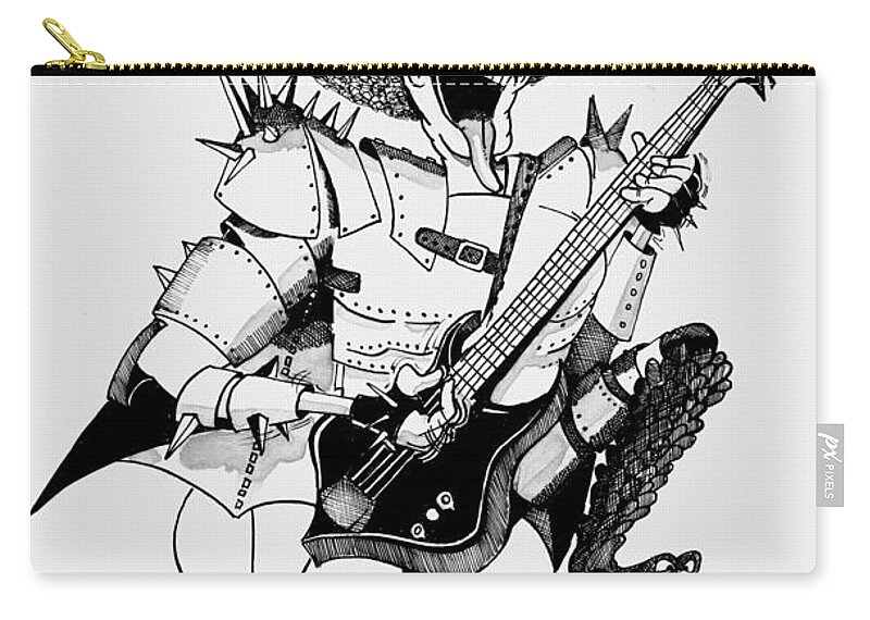 Kiss Carry-all Pouch featuring the drawing The Demon by Michael Hopkins