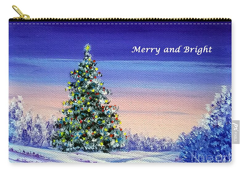 The Zip Pouch featuring the painting The Discovery - Merry And Bright by Sarah Irland