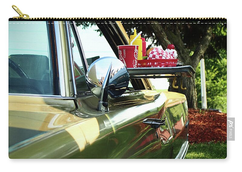Car Zip Pouch featuring the photograph The Drive Up by Scott Olsen
