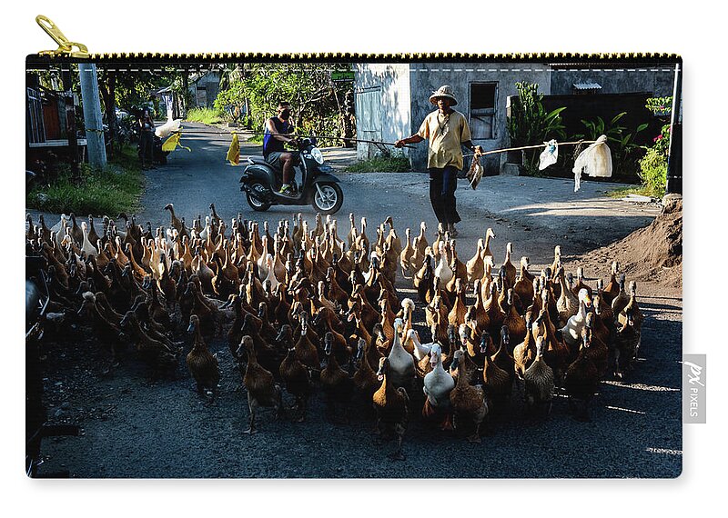Bail Carry-all Pouch featuring the photograph The Duck Whisperer II - Bali, Indonesia by Earth And Spirit