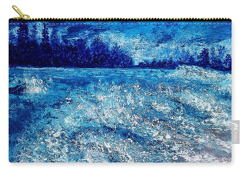 Beach Zip Pouch featuring the painting The Edge by Tina Mitchell