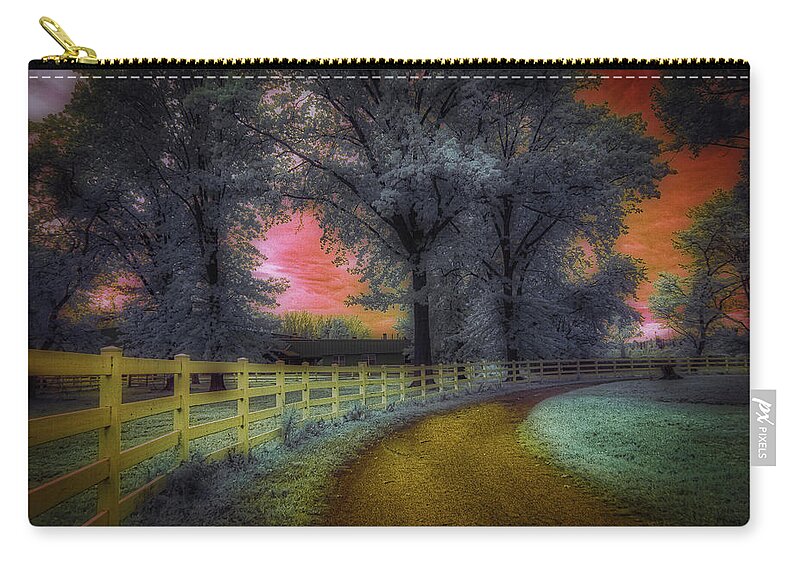Bergen Equestrian Center Zip Pouch featuring the photograph The Enchanted Forest by Penny Polakoff