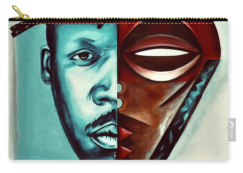Keyon Harrold Carry-all Pouch featuring the painting The Eternal Duality of Eminence / a portrait of Keyon Harrold by Martel Chapman