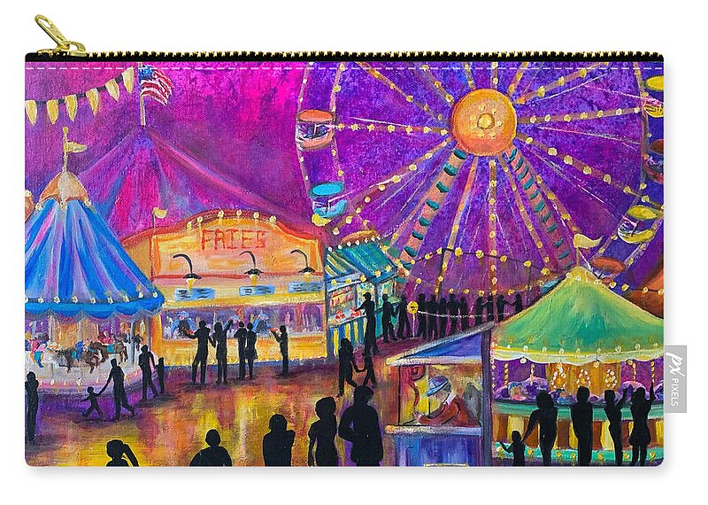 Fair Zip Pouch featuring the painting The Fair by Barbara Landry
