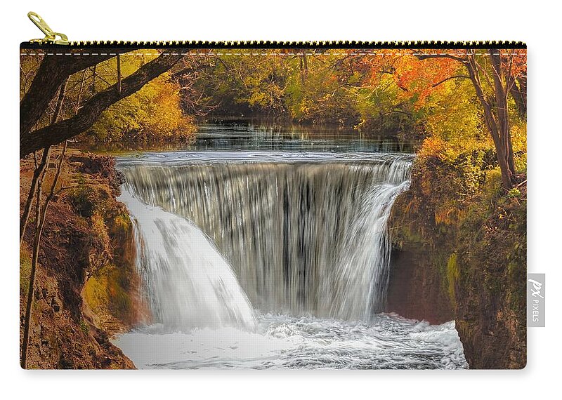  Zip Pouch featuring the photograph The Falls at Cedarville by Jack Wilson