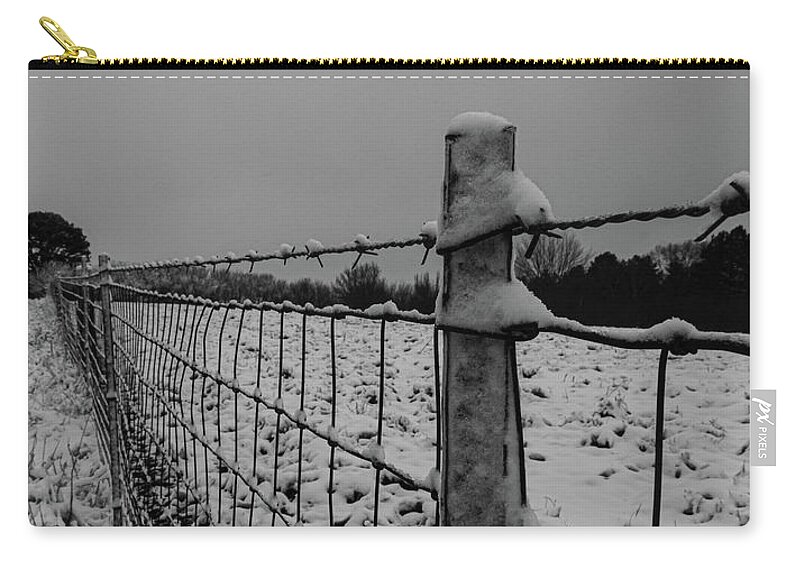 Fence Zip Pouch featuring the photograph The fence line by Jamie Tyler