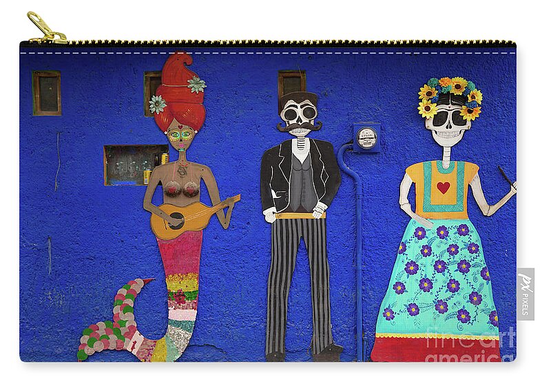 Skeleton Carry-all Pouch featuring the photograph The Festive Dead Souls of Sayulita by Becqi Sherman